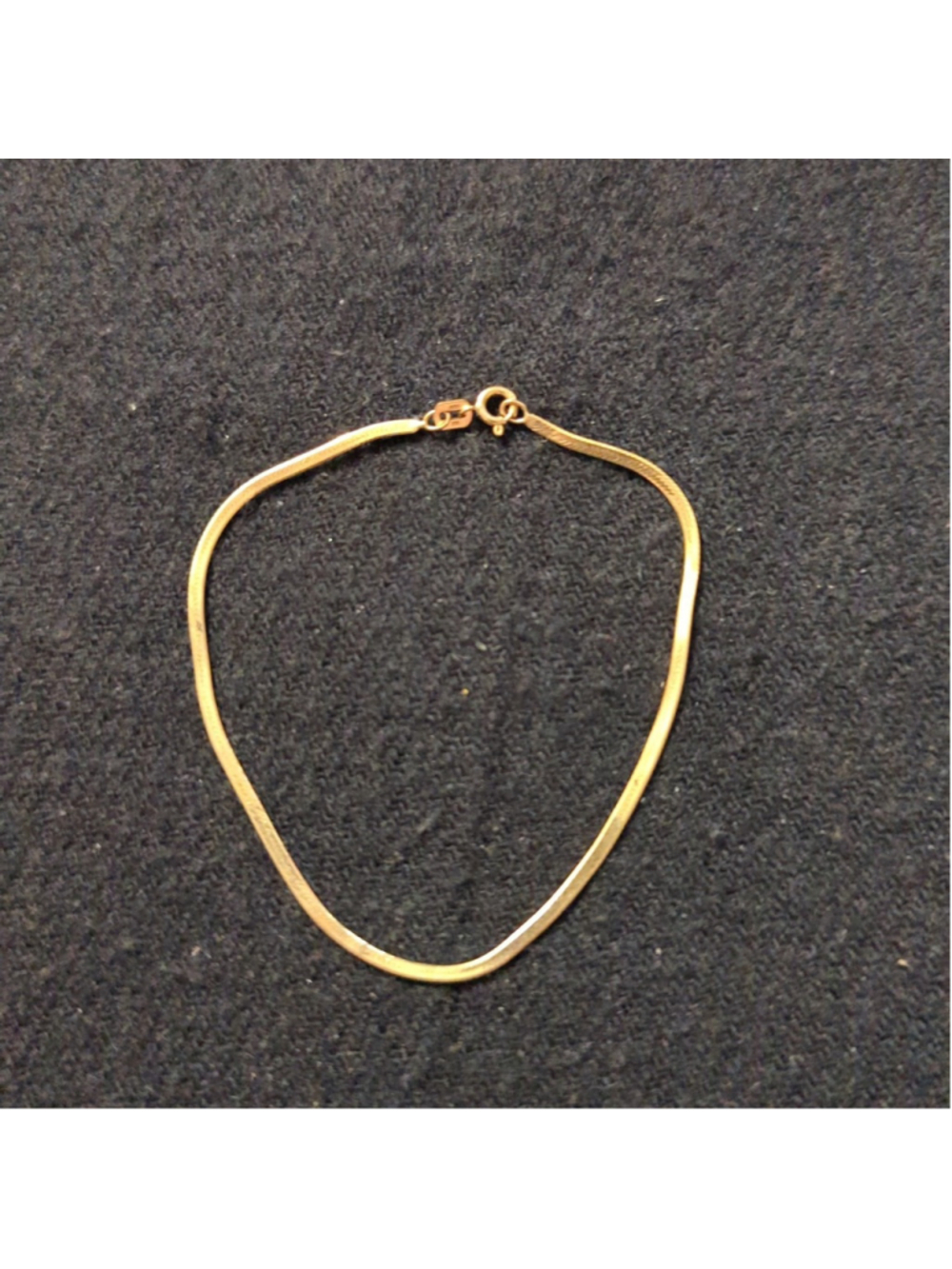 10k Gold Herringbone Chain Dainty Delicate Statement Bracelet